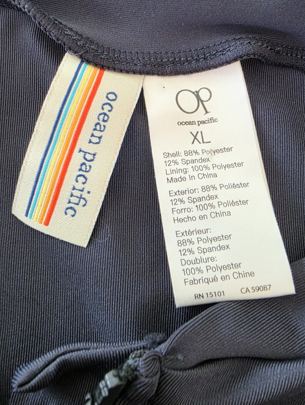 OP Ocean Pacific Long Sleeve One Piece Swimsuit Rash Guard Women’s XL - Picture 3 of 9